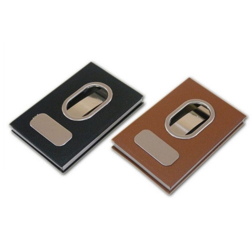 AD Parmak Sürgülü Kartvizitlik Deri Mekanizmalı Kartlık Cüzdanı