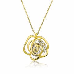 ​925 Ayar Gümüş Gold Gül Kadın Gümüş Kolye T6900 (491491)