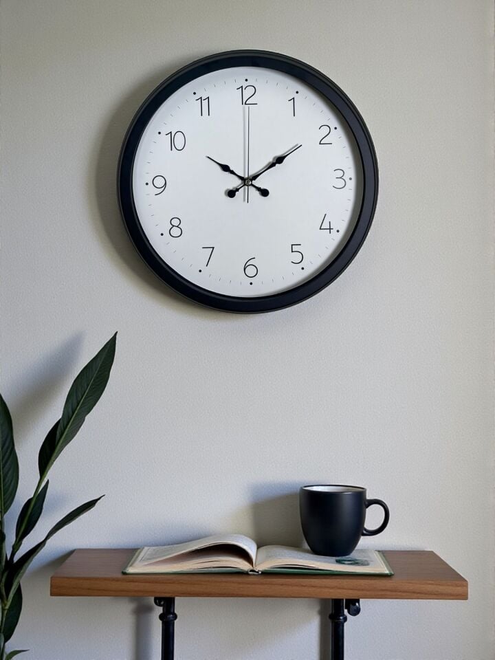 Pure Time Black 40 Cm Metal Duvar Saati