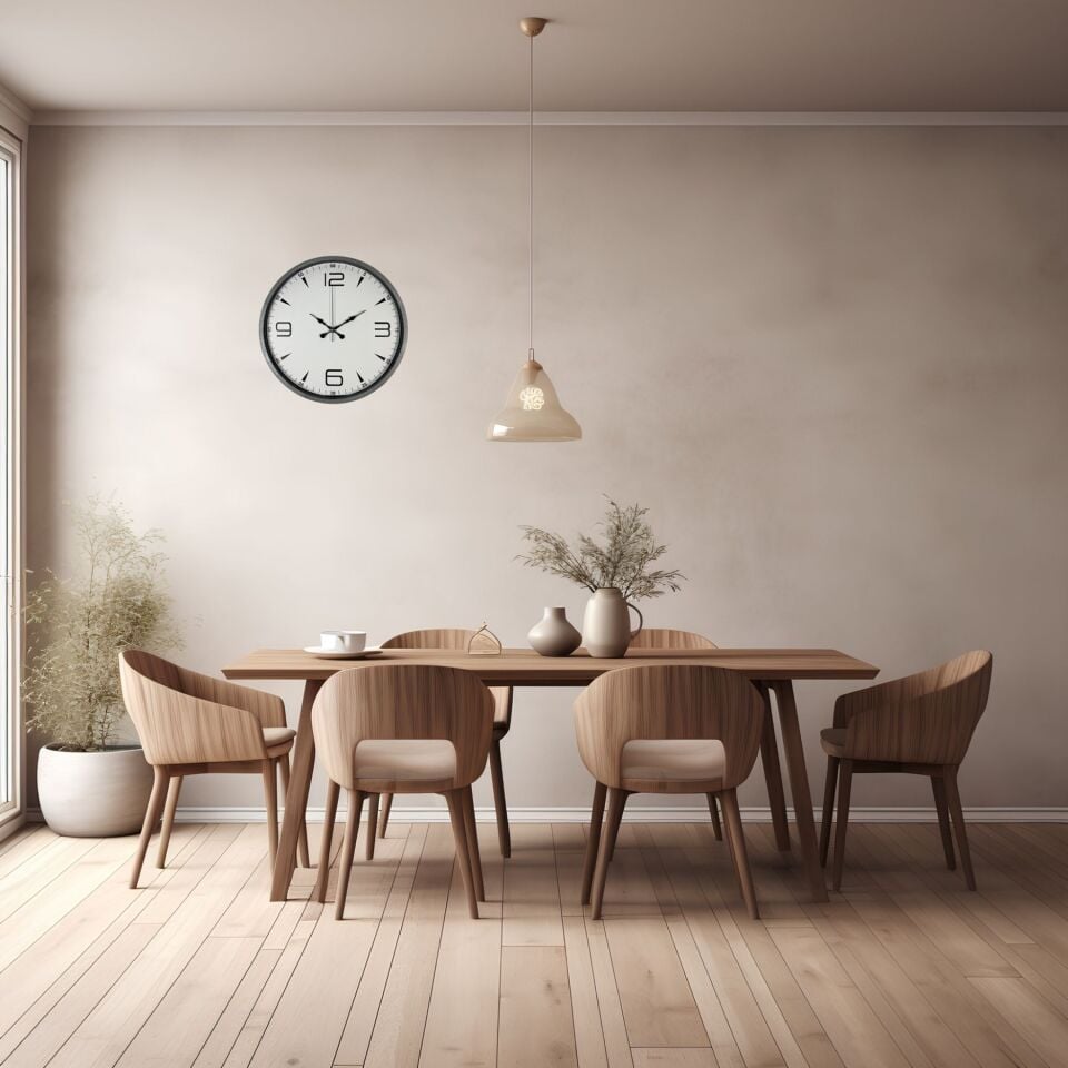 36 Cm Gri Şıklık Duvar Saati