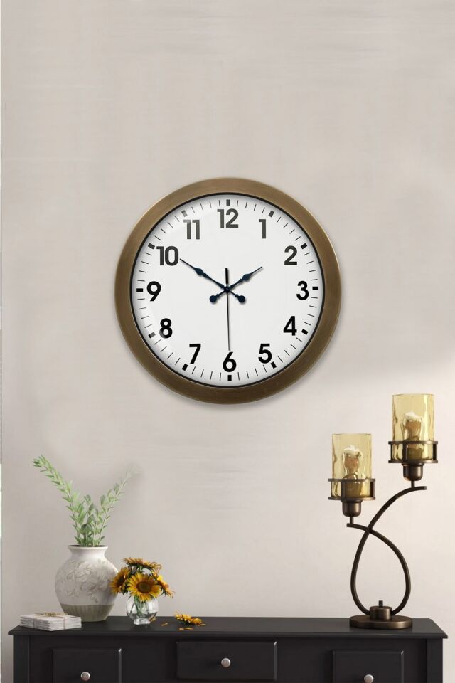 36 cm Eskitme Metal Standart Duvar Saati