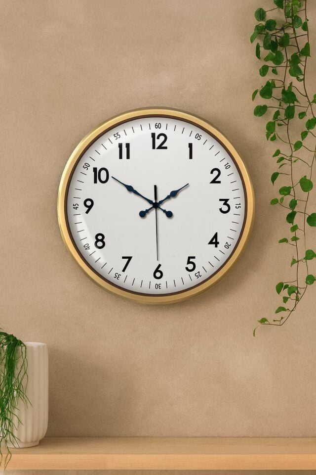 52 cm Eskitme Metal Dekoratif Duvar Saati