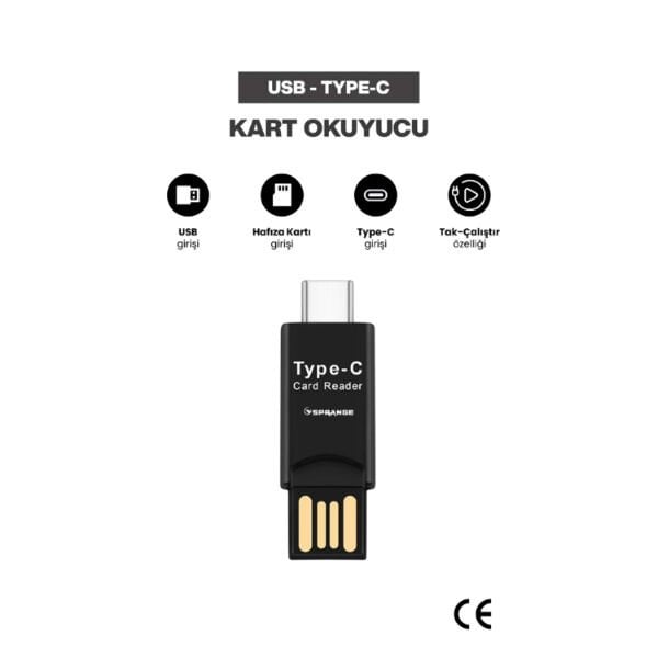 USB To Type-C Kart Okuyucu