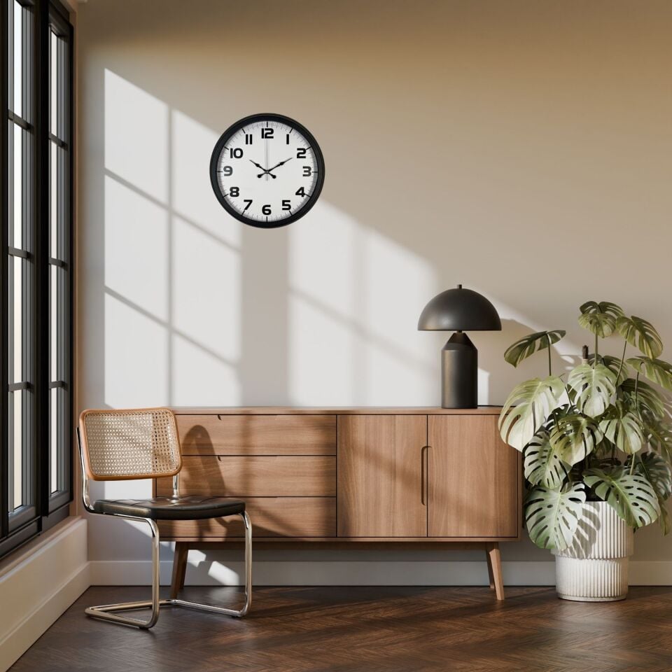 Black Simplex 40 Cm Metal Duvar Saati