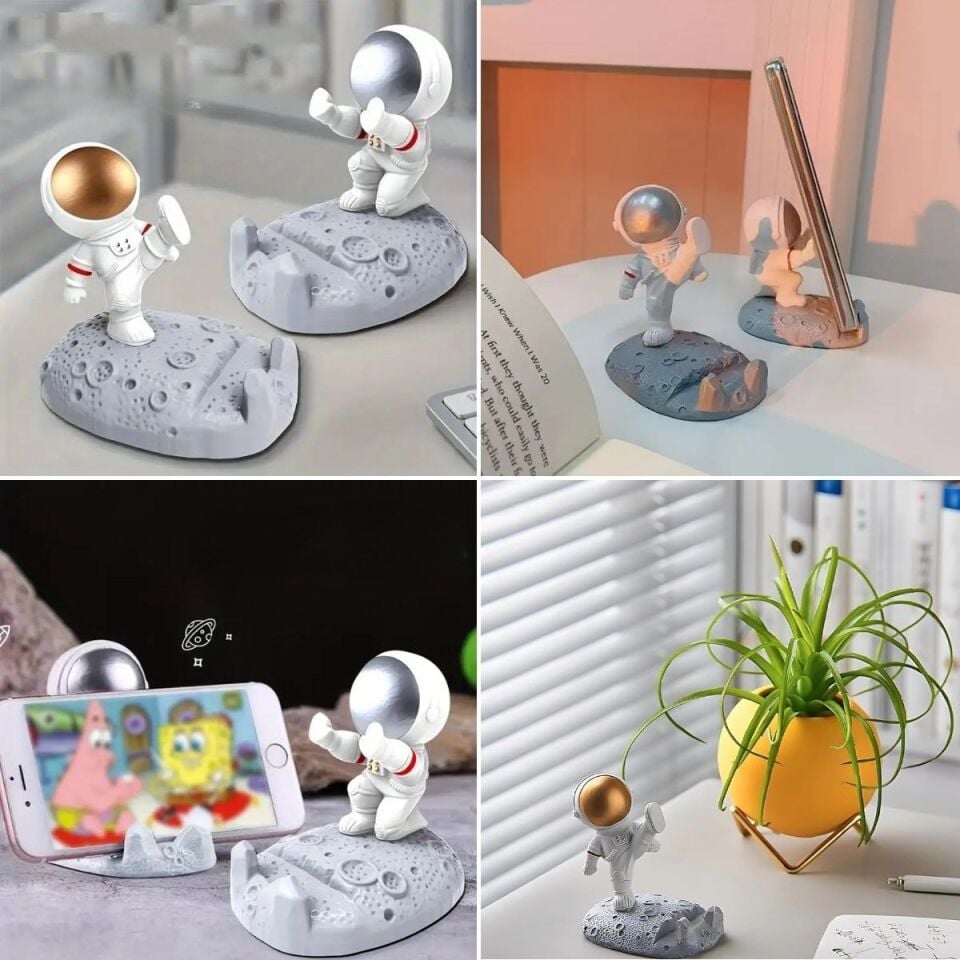 AD Mini Astronot Model Telefon ve Tablet Tutucu Standı