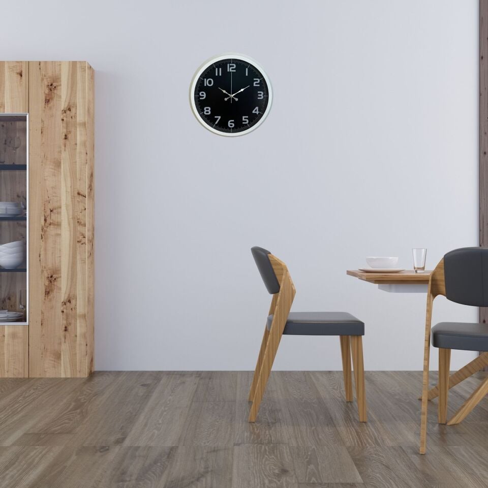 White Contrast 40 Cm Metal Duvar Saati