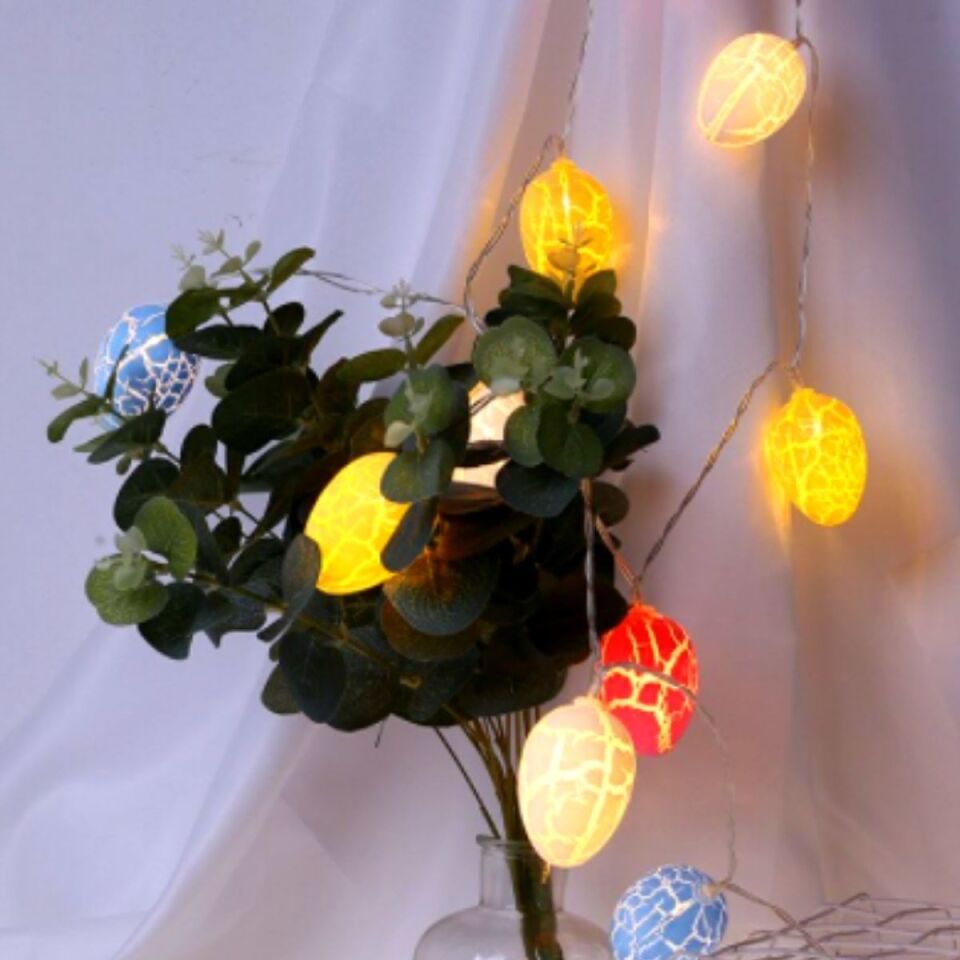 AD 10lu Renkli Yumurta Şeklinde Dekoratif Dolama Led Aydınlatma