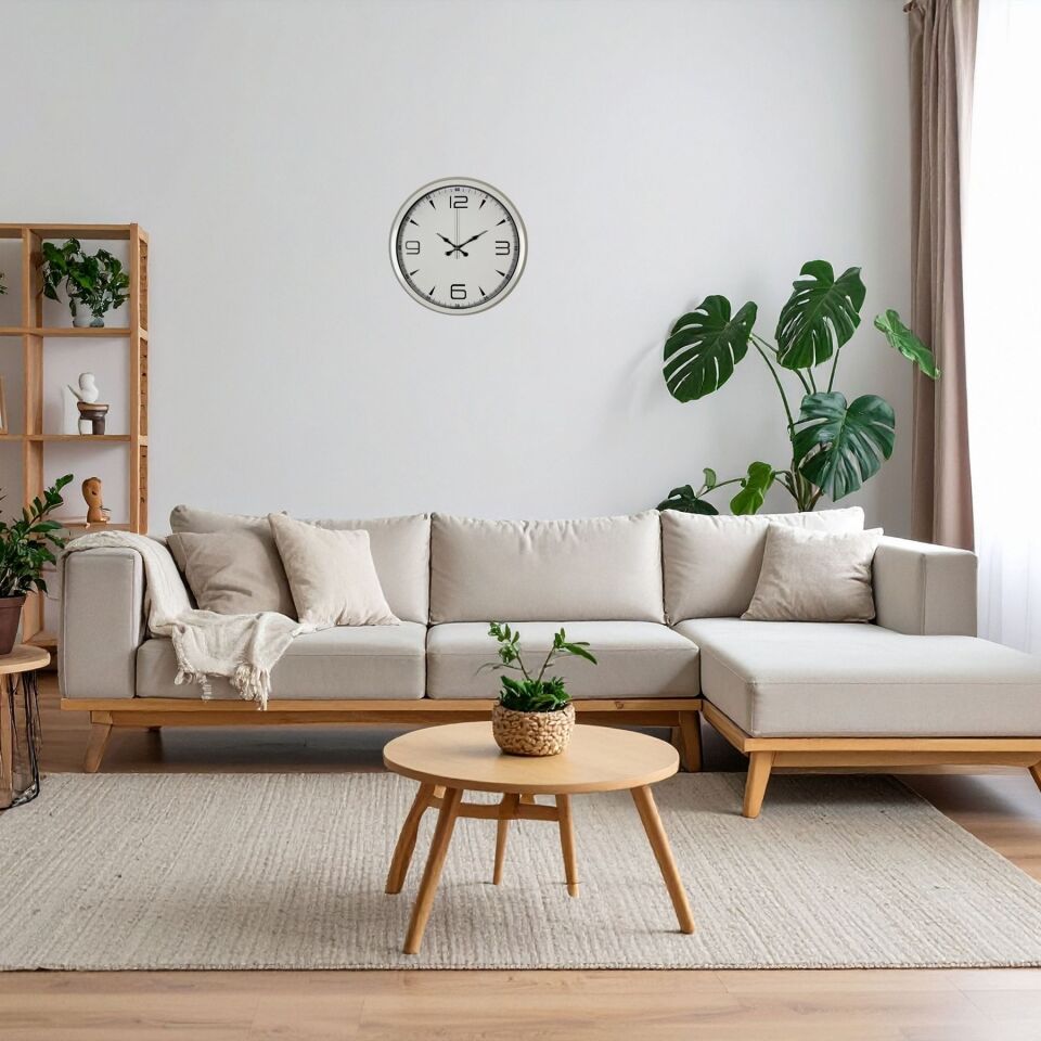 White Index 40 Cm Metal Duvar Saati