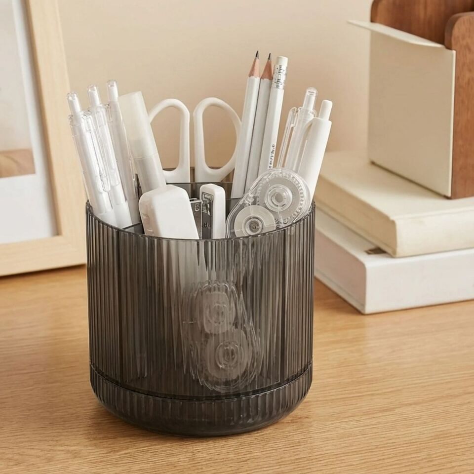 AD 360° Dönebilen Plastik Organizer – Çok Amaçlı Mutfak, Banyo ve Makyaj Malzemesi Düzenleyici, Döner Masaüstü Stand