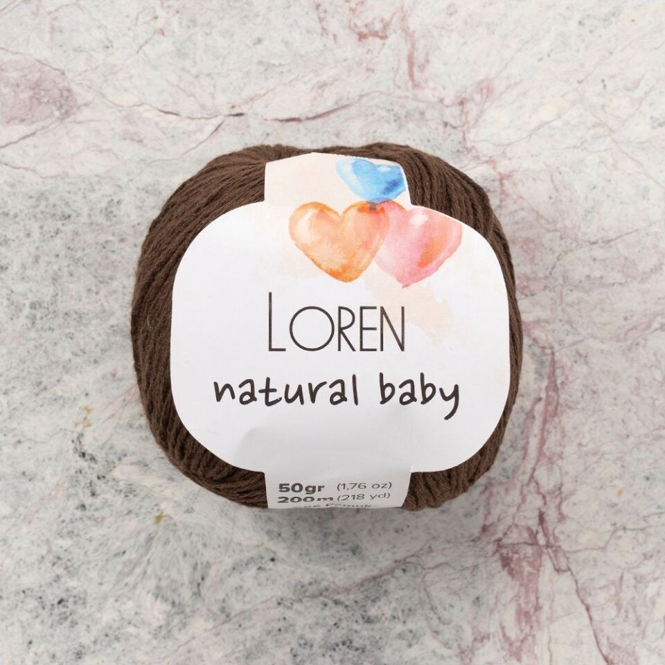 Loren Natural Baby Kahverengi El Örgü İpi - R035 - 33941