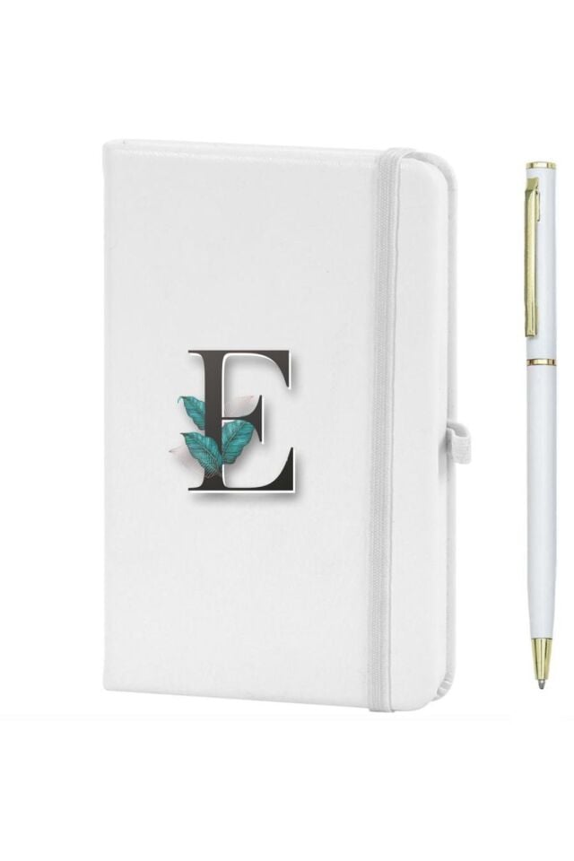 E Harfi Çiçek Baskılı Defter