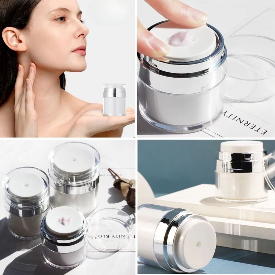 ADHava Pompalı Doldurulabilir Vakumlu Krem,Fondoten Sıvı Kozmetik Ürün Şişesi