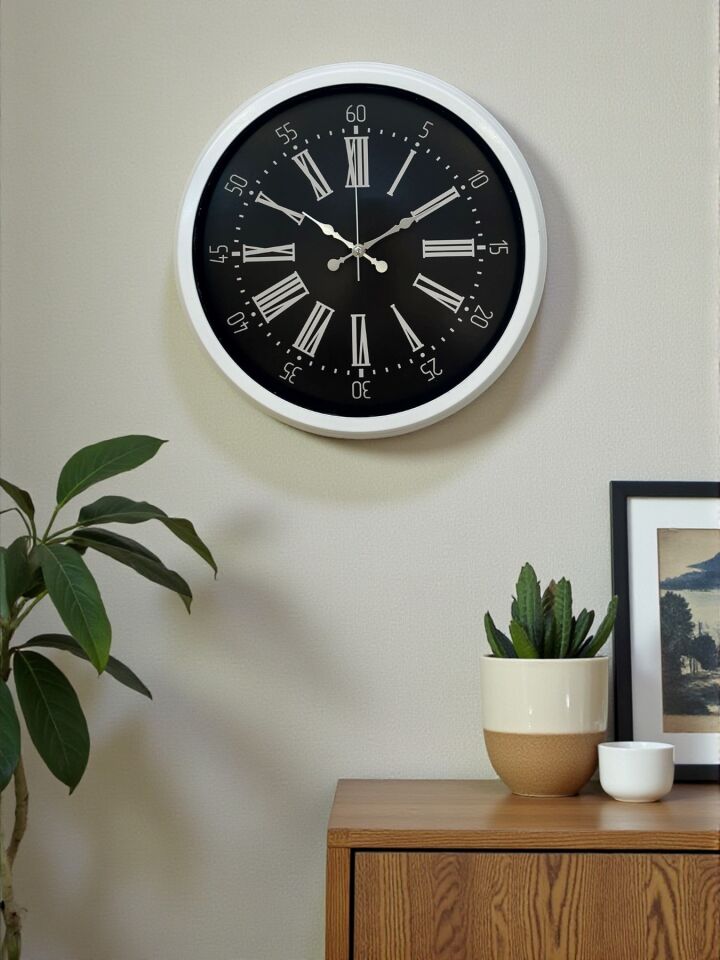 Elegance White 40 Cm Metal Duvar Saati