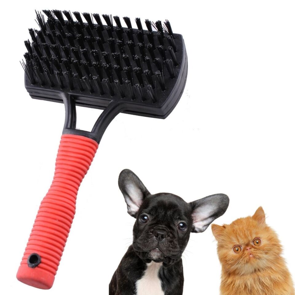 AD Telli Evcil Hayvan Tarama Fırçası Çift Taraflı Ergonomik Tarağı