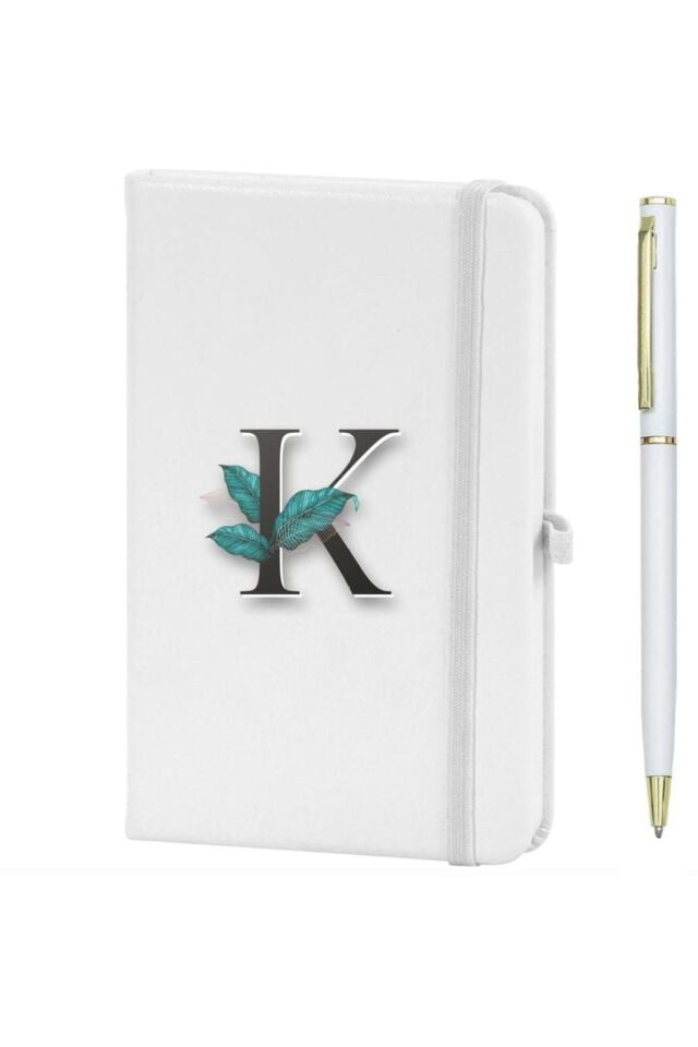 K Harfi Çiçek Baskılı Defter