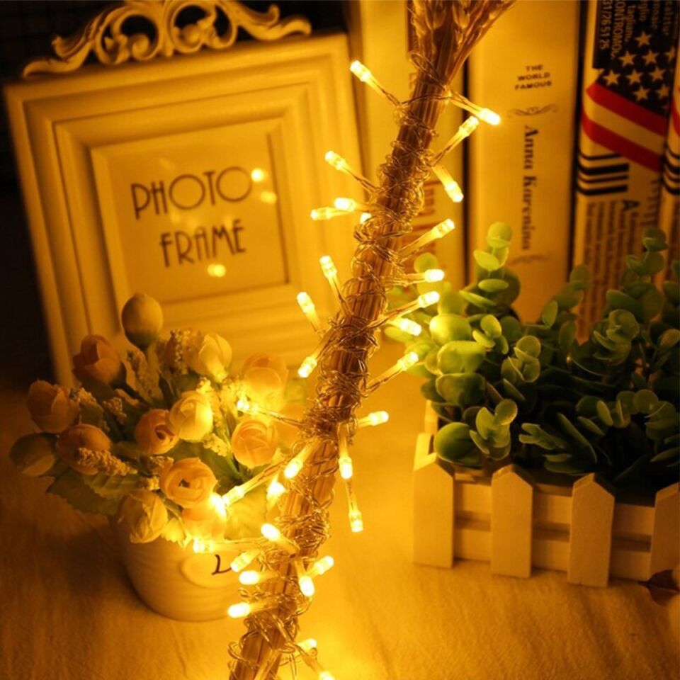 AD 10 Metre 100 Ledli 8 Fonksiyonlu Dekoratif Lambader Sarı Lamba