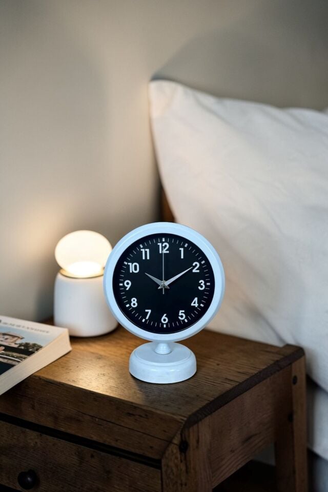 Noir White 25 x 20 Cm Dekoratif Masa Saati