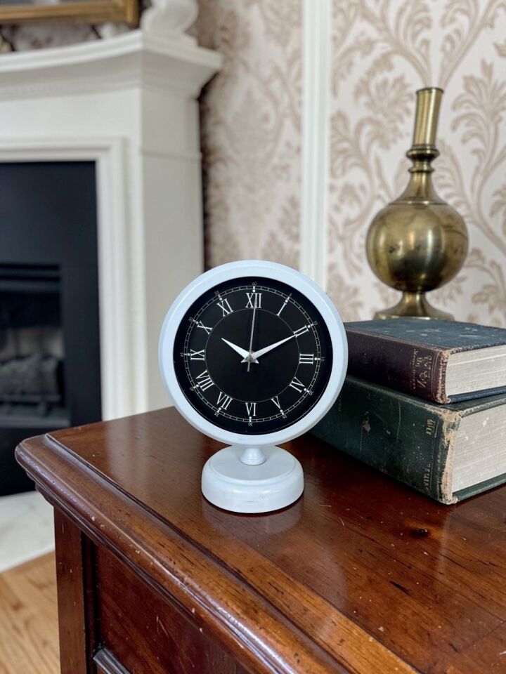 Roma Rakamlı Beyaz 25 x 20 Cm Metal Masa Saati