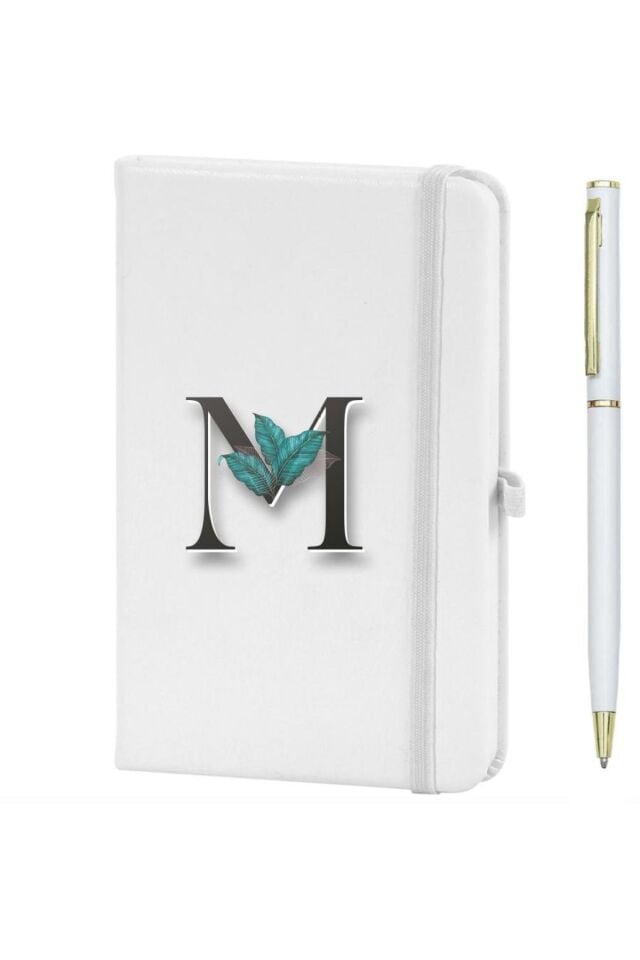 M Harfi Çiçek Baskılı Defter