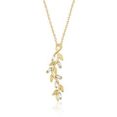 925 Ayar Gümüş Gold Sarmaşık Kadın Gümüş Kolye T4877 (491491)