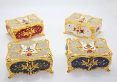 Kelebekli Metal Swarovski Taşlı Takı Kutusu