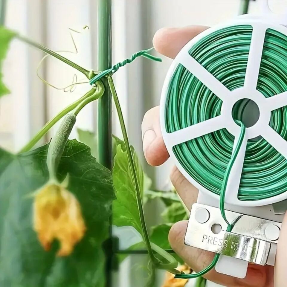 AD 50 Metre Kendiliğinden Kesici Bıçaklı Bitki Saksı Kablo Sabitleme Teli