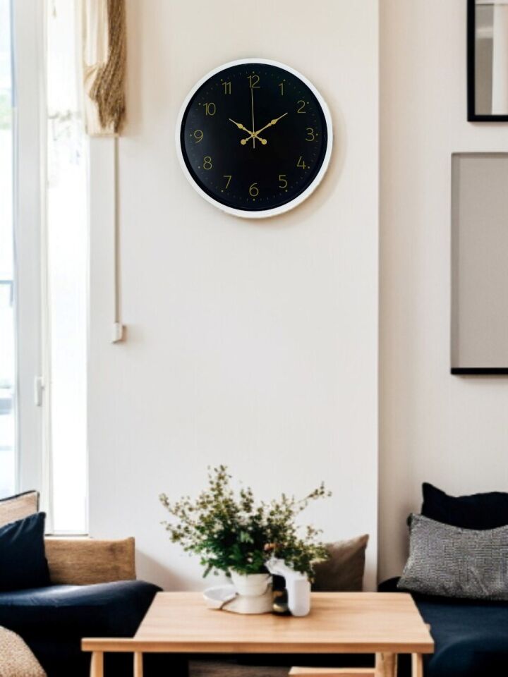 36 Cm Beyaz Zarif Duvar Saati