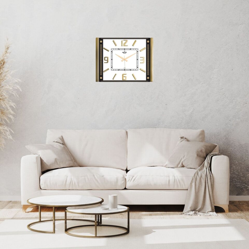 Gold Kabartma Rakamlı Duvar Saati