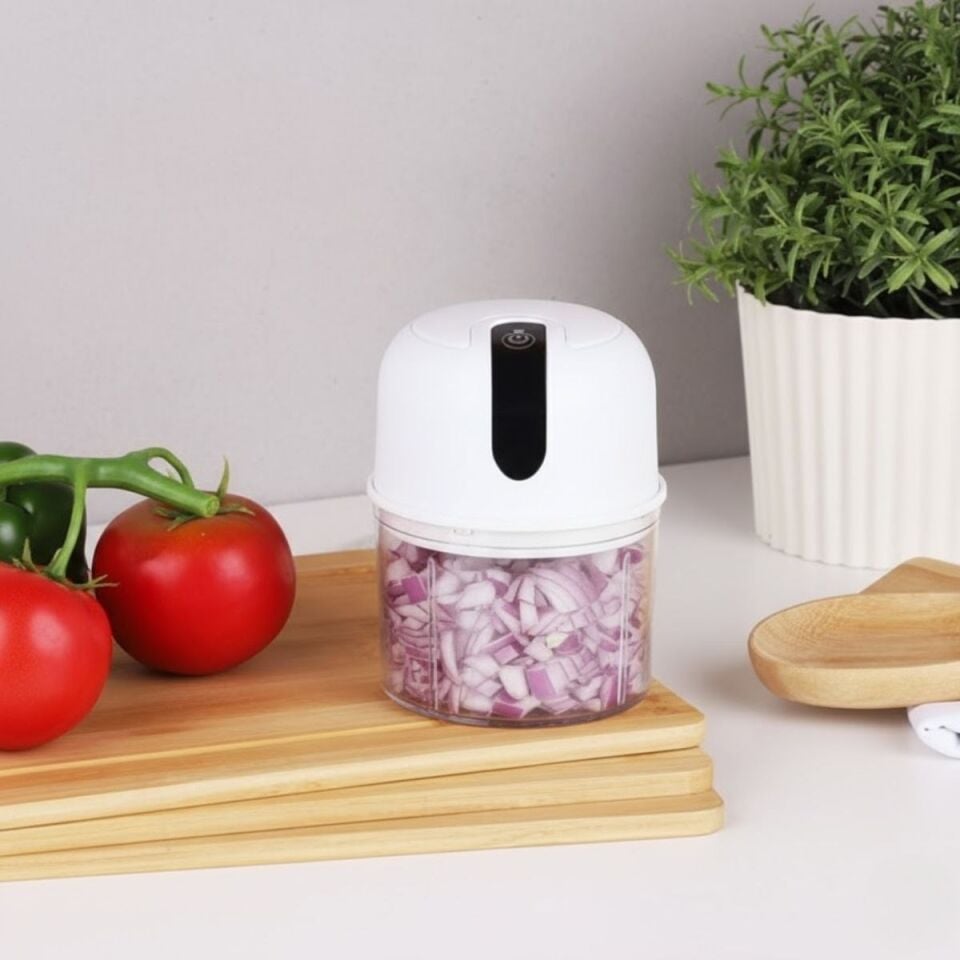 AD 280ml Şarjlı Taşınabilir,Pratik,Kolay Temizlenebilen Hızlı Sessiz Kablosuz USB ile Şarj Olabilen Mini Mutfak Doğrayıcısı