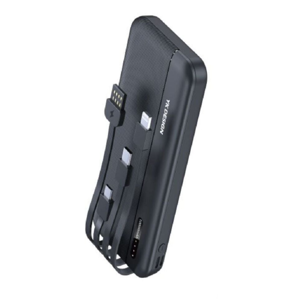 AD 10000 mAh Micro Type-C USB Lightning 4 Kablolu Hızlı Kablosuz Şarj Powerbank