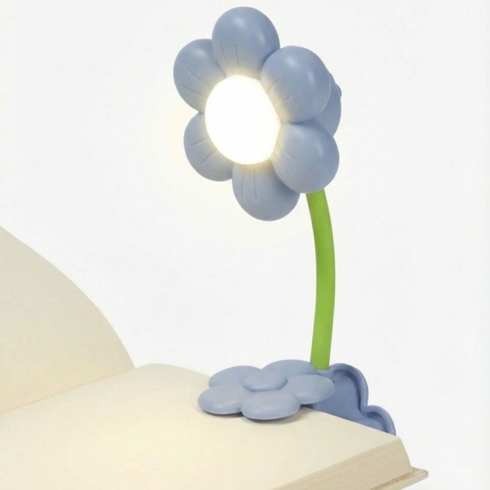 AD Ayçiçeği Model Mandallı LED Kitap Okuma Lambası – Kıvrılabilir Esnek Gövdeli, Taşınabilir Gece Lambası & Masaüstü Okuma Işığı