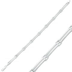 925 Ayar Gümüş İki Sıra Erkek Bileklik BR0460354 (491491)