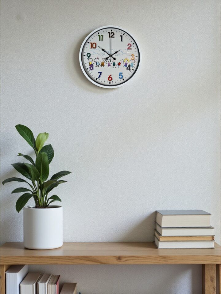 36 Cm Beyaz Çocuk Odası Duvar Saati