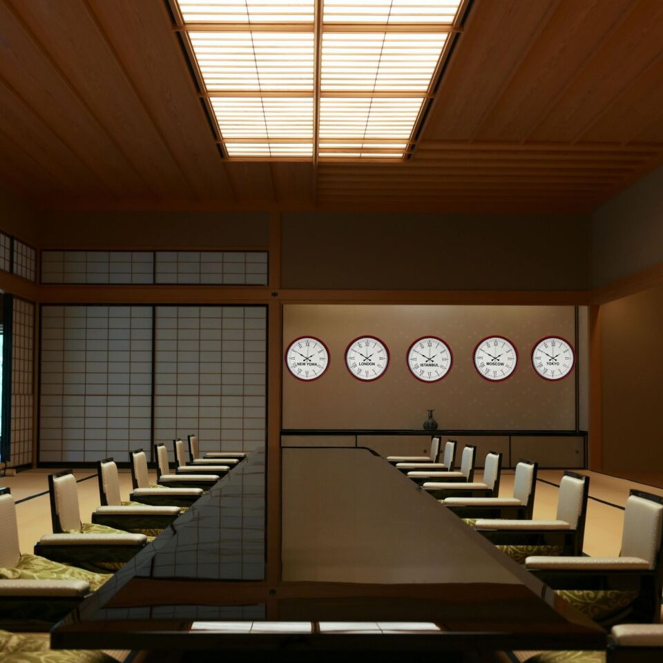 Kırmızı 5’li Dünya Saat Seti 36 cm Zarif Ve Şık