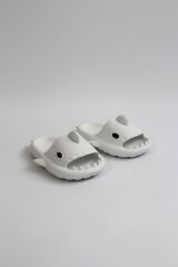 WG500 Köpekbalığı Beyaz Unisex Tam Ortopedik Terlik Shark Slides Cocuk