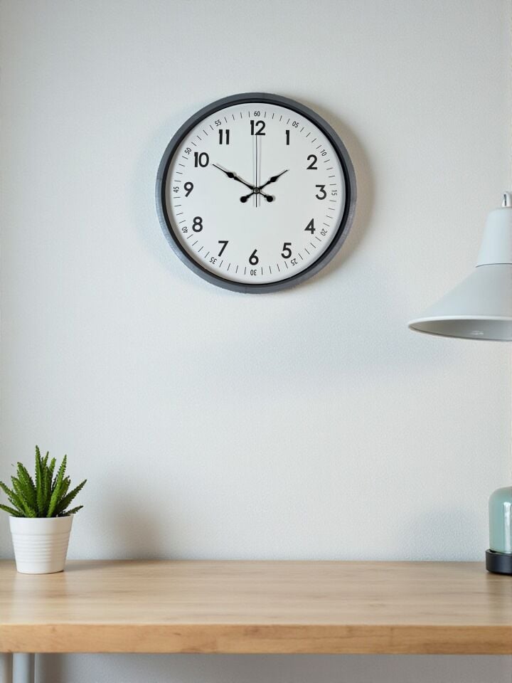 36 Cm Gri Dekoratif Duvar Saati