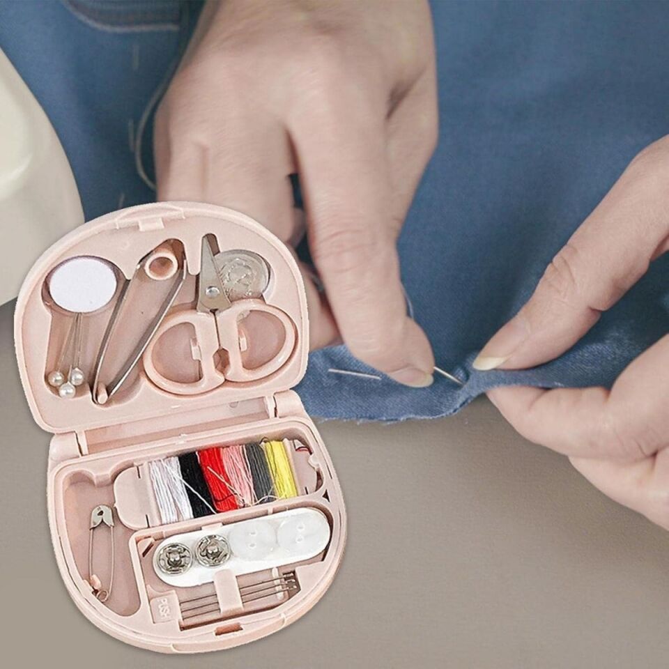 AD Çok Fonksiyonlu Mini Çanta Boy Seyahat Tipi Dikiş Seti