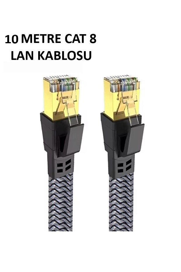 Cat 8 LAN Kablosu –Ethernet Kablosu Örgü Kaplama, Yüksek Hızlı (10 METRE)