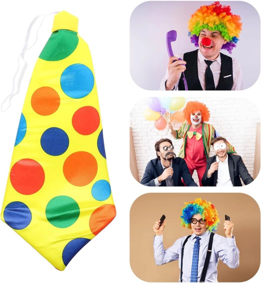 Mey İthalat®  Palyaço Kravatı Lastikli Geniş Kesim 17x37 cm