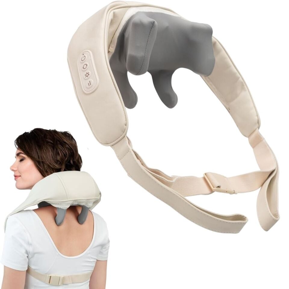 AD Elektrikli Boyun ve Sırt Masaj Aleti Kablosuz Boyun ve Omuz Yoğurma Masaj Yastığı