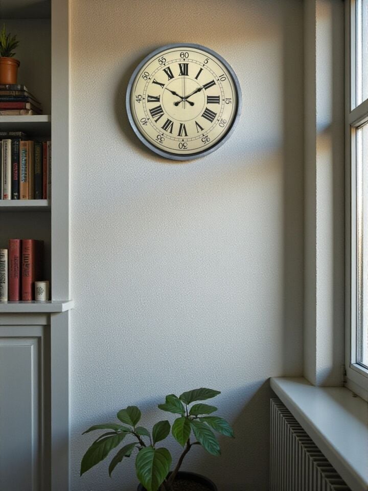 36 Cm Nostalji Gri Dekoratif Duvar Saati