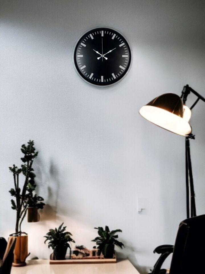 36 Cm Gri Dekoratif Duvar Saati