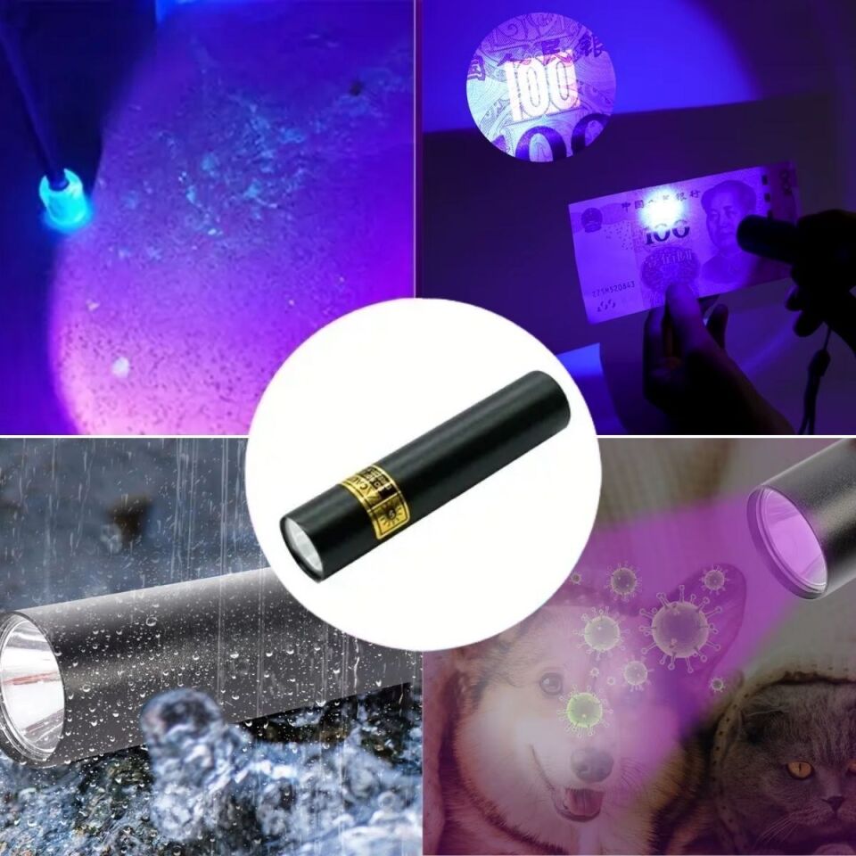 AD Mini Cep Boy USB İle Şarj Olan Oje Kurutucu Sahte Para Kontol LED UV Mor Işık El Feneri