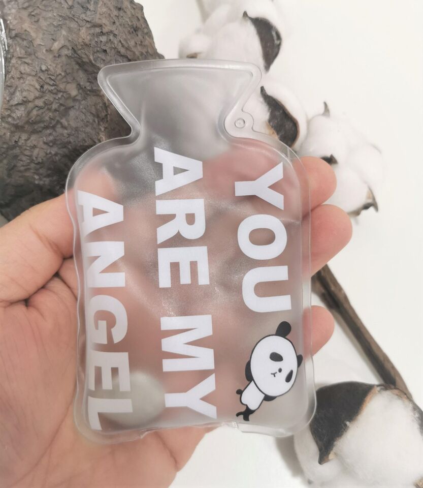 AD Şeffaf Çanta Boy Mini El Isıtıcı Patlamaz Mesajlı Sıcak Su Torbası