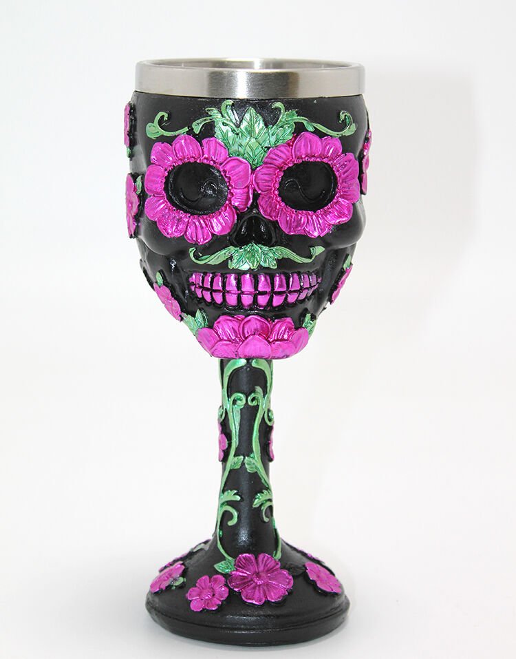 Day Of The Dead Şeker Kurukafa Tasarımlı 3D Çelik Kadeh Bardak