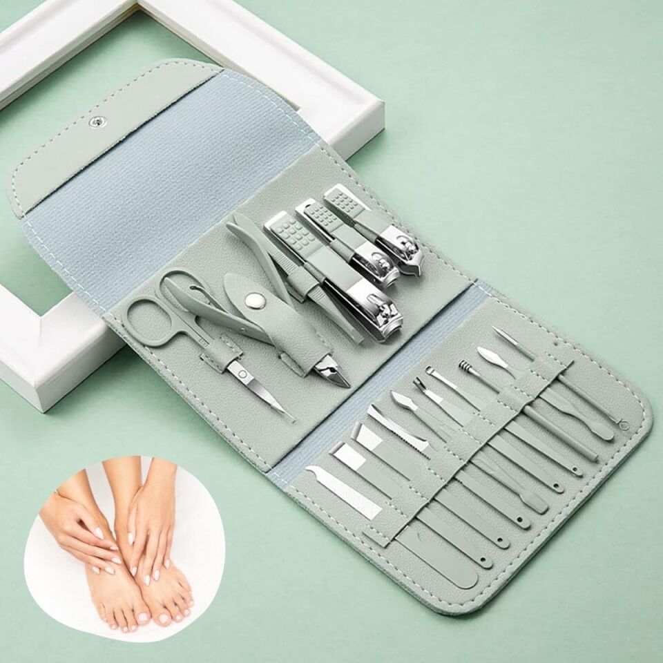 AD Kendiliğininden Çantalı Seyahat Tipi 16 Parça Manikür Pedikür Seti