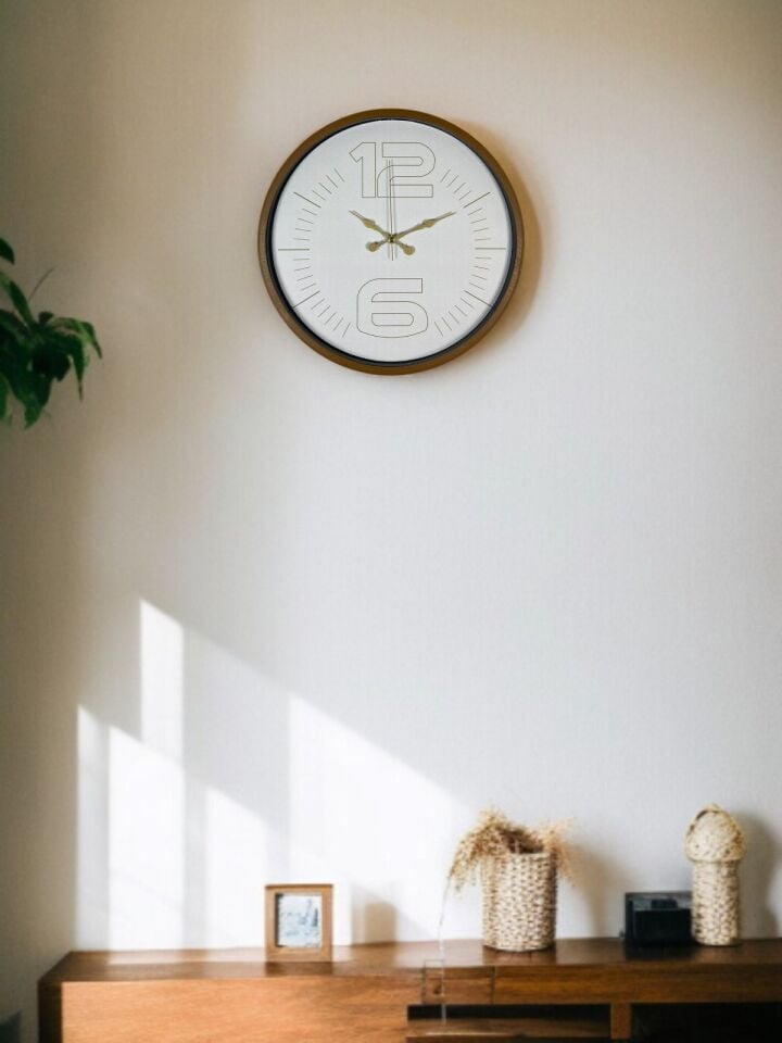 36 Cm Kahverengi Dekoratif Duvar Saati