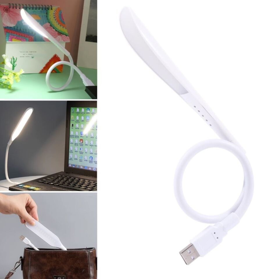 AD USB Girişli 14 Ledli 3 Kademeli Dokunmatik Masa/Kitap Okuma Lambası Ledi Beyaz