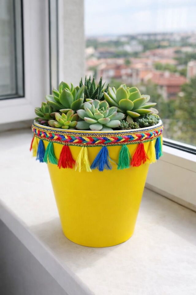 NF DEKORATİF SAKSI 1.7 LİTRE SARI