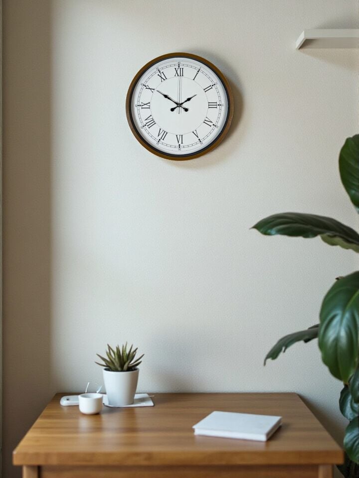 36 Cm Roma Rakamlı Kahverengi Dekoratif Duvar Saati